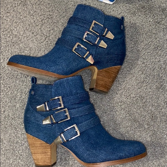 Crown Vintage Denim Boots (Size 8)